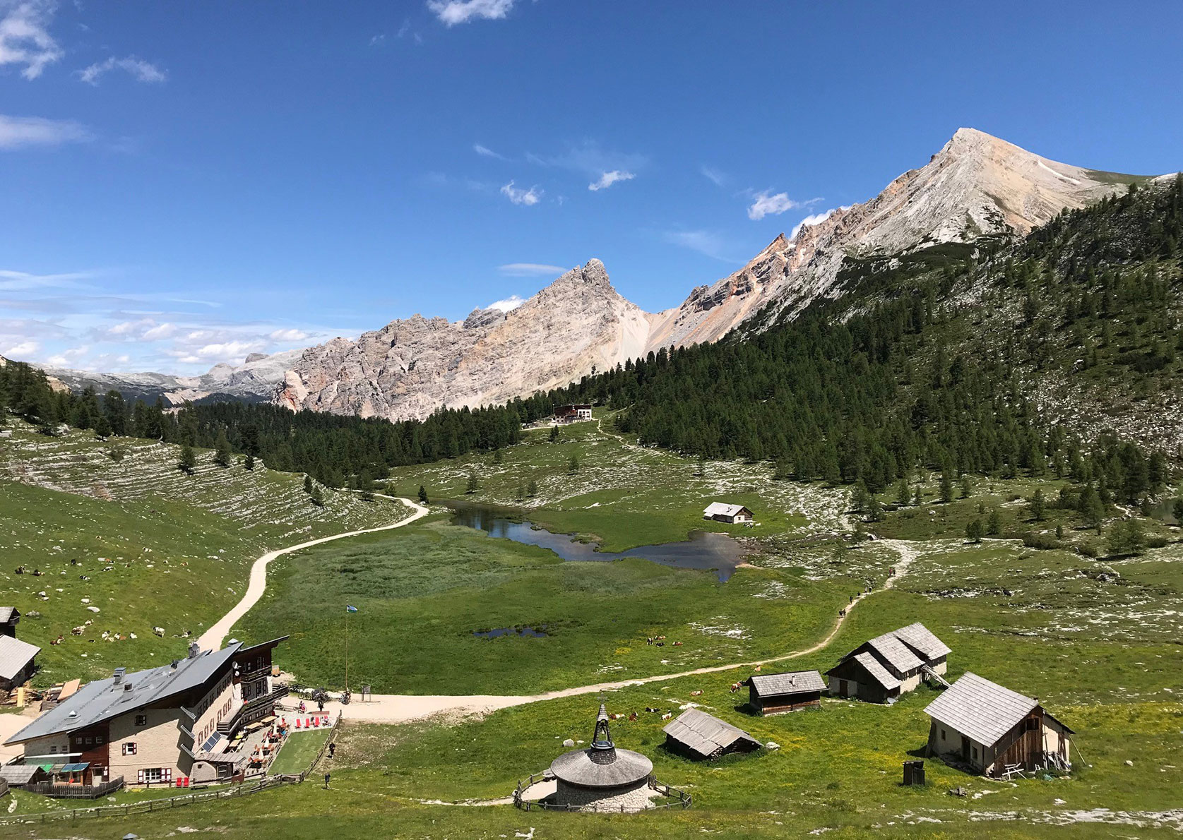 European long-distance trails Alps Dolomites Alta Via 1 Lavarella Hut
