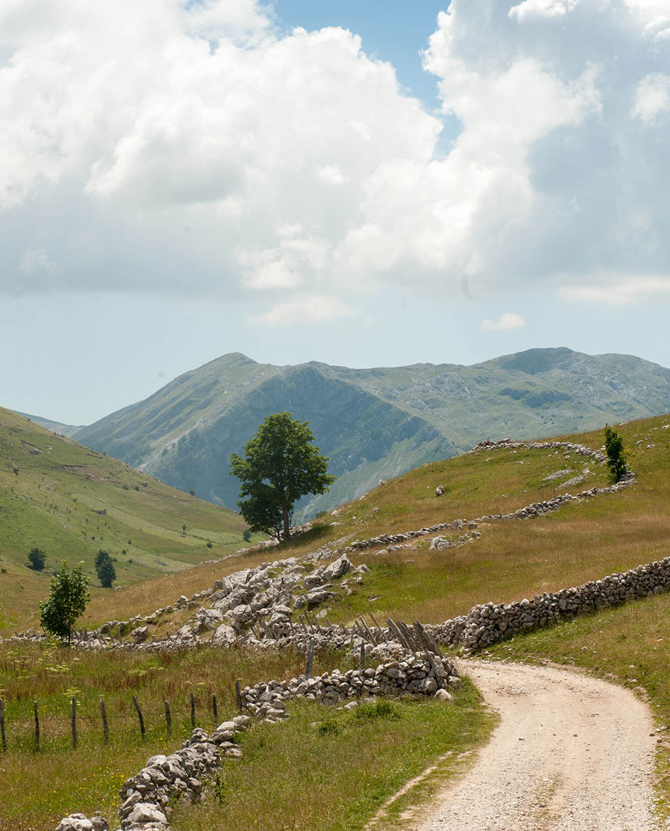 Via Dinarica long-distance hiking trails hilly landscape Balkans
