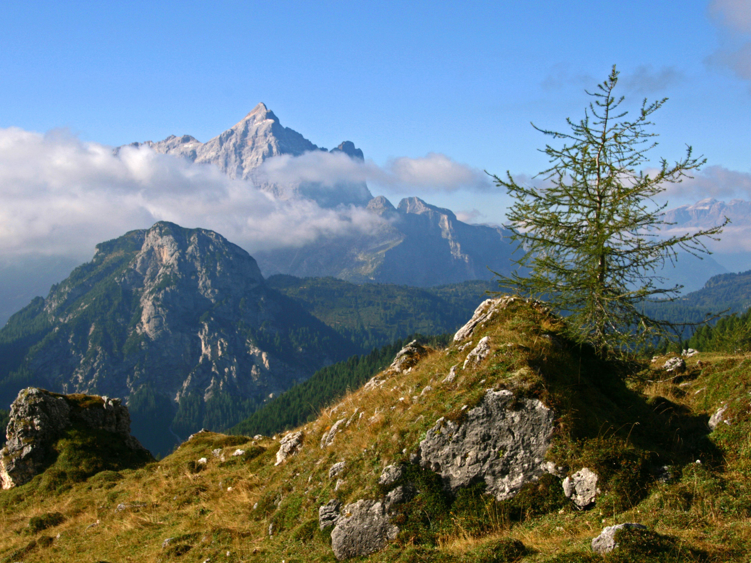 Blick auf die Civetta vom Alpencross Via Alpina