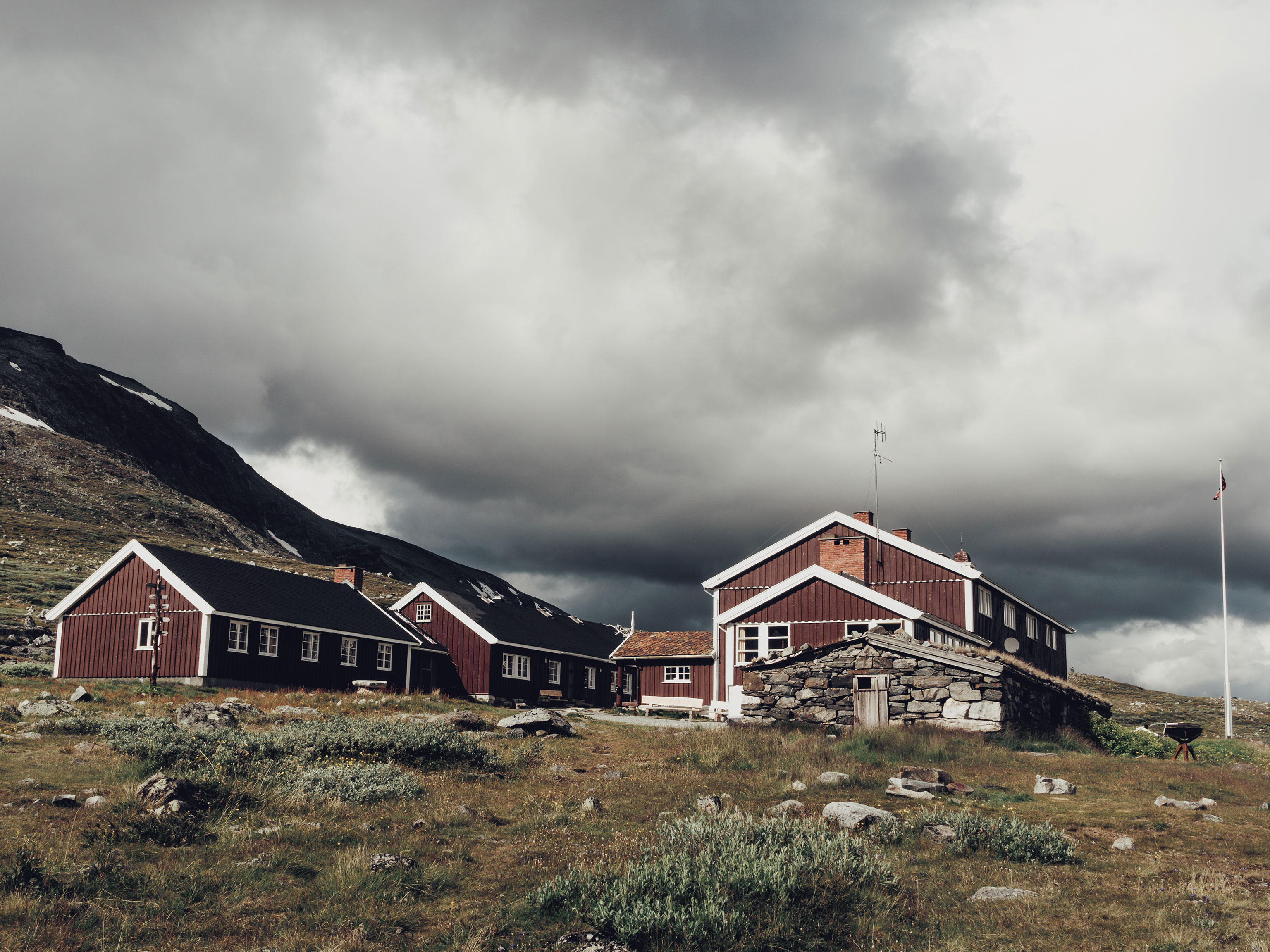 Die Glitterheim-Hütte im Jotunheimen Nationalpark in Norwegen
