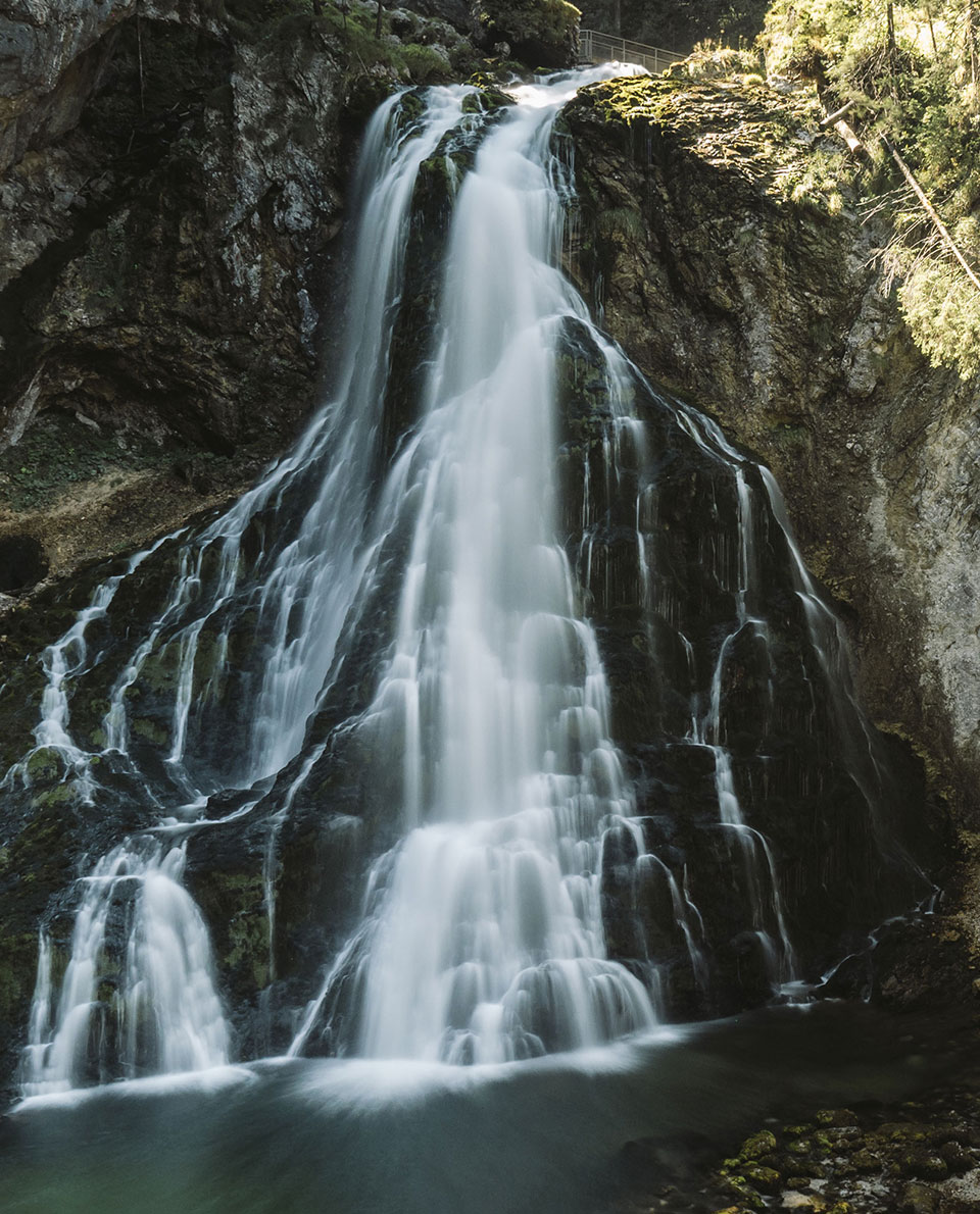 Natur fotografieren wie bei dieser Langzeitbelichtung eines Wasserfalls
